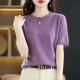 Short-sleeved O-neck Pullover T-shirt Knitted Base Sweater Short-sleeved O-neck Pullover T-shirt Knitted Base Sweater