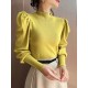 Sweater Turtleneck Slim Fit Basic Pullovers Fashion Knit Puff Sleeve Sweater Turtleneck Slim Fit Basic Pullovers Fashion Knit Puff Sleeve