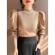 Sweater Turtleneck Slim Fit Basic Pullovers Fashion Knit Puff Sleeve Sweater Turtleneck Slim Fit Basic Pullovers Fashion Knit Puff Sleeve