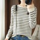 Sweater Curled O-neck Strip Pullover Casual Knit Clothing Fashion Sweater Curled O-neck Strip Pullover Casual Knit Clothing Fashion