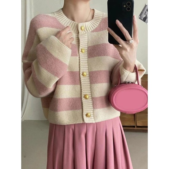 Fashion Sweater Cardigan Knitted Striped Long Sleeve Casual Tops Fashion Sweater Cardigan Knitted Striped Long Sleeve Casual Tops