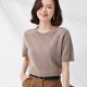 Short-sleeved O-neck Pullover T-shirt Knitted Base Sweater Short-sleeved O-neck Pullover T-shirt Knitted Base Sweater