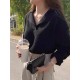 V-neck Sweater Long-sleeved Knitted Pullovers Ribbed Oversize V-neck Sweater Long-sleeved Knitted Pullovers Ribbed Oversize