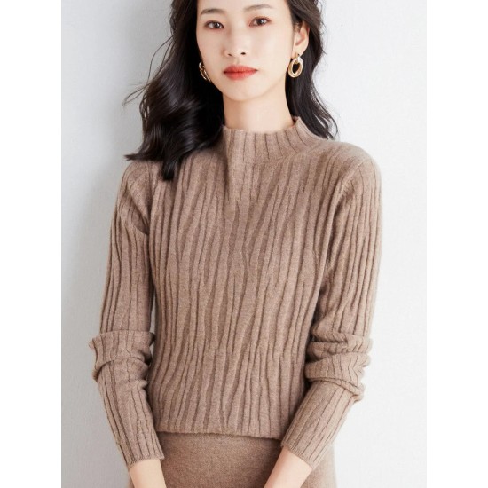 Women Sweater Turtleneck Long Sleeve Pullover Casual Vintage Basic Women Sweater Turtleneck Long Sleeve Pullover Casual Vintage Basic