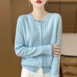 cashmere sweater women's o neck cardigan warm bottom knit shirt top