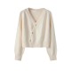 Skew Button Cardigan V-neck Sweater Women Knitted Long Sleeve Tops Skew Button Cardigan V-neck Sweater Women Knitted Long Sleeve Tops