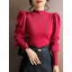 Sweater Turtleneck Slim Fit Basic Pullovers Fashion Knit Puff Sleeve Sweater Turtleneck Slim Fit Basic Pullovers Fashion Knit Puff Sleeve
