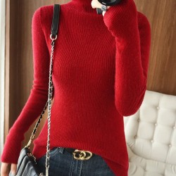 Women Sweater Turtleneck Slim Bottoming Shirt Pullovers