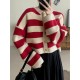 Fashion Sweater Cardigan Knitted Striped Long Sleeve Casual Tops Fashion Sweater Cardigan Knitted Striped Long Sleeve Casual Tops