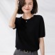 Short-sleeved O-neck Pullover T-shirt Knitted Base Sweater Short-sleeved O-neck Pullover T-shirt Knitted Base Sweater