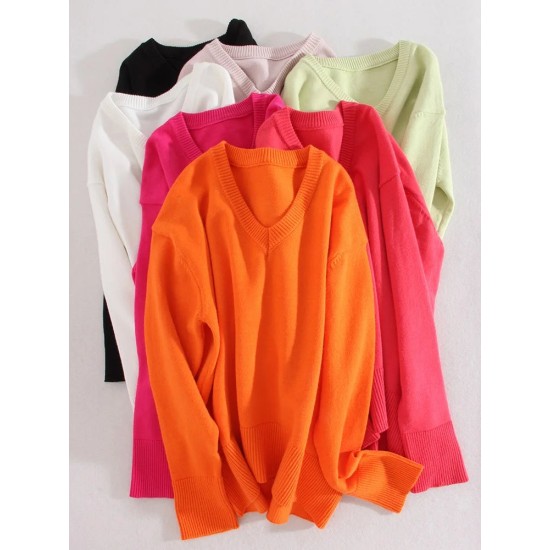 Knitted Sweater Pullovers Loose Casual Tops Jumpers Knitted Sweater Pullovers Loose Casual Tops Jumpers