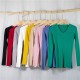 Pullover V-Neck Minimalist Bottoming Pink Tops Multi Colors Pullover V-Neck Minimalist Bottoming Pink Tops Multi Colors
