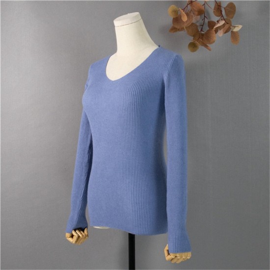 Pullover V-Neck Minimalist Bottoming Pink Tops Multi Colors Pullover V-Neck Minimalist Bottoming Pink Tops Multi Colors
