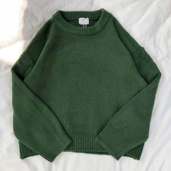 Dark Green Round Neck Pullover Sweater Long Sleeve Pullovers Jumper Dark Green Round Neck Pullover Sweater Long Sleeve Pullovers Jumper