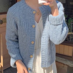 Knitwear Knitted Button Cardigans Short Minimalist Vintage Elegant Ladies Tops