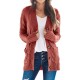 Cardigan Long Sleeve Plus Size Pocket Ribbed Knitted Sweater Cardigan Long Sleeve Plus Size Pocket Ribbed Knitted Sweater