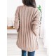 Cardigan Long Sleeve Plus Size Pocket Ribbed Knitted Sweater Cardigan Long Sleeve Plus Size Pocket Ribbed Knitted Sweater