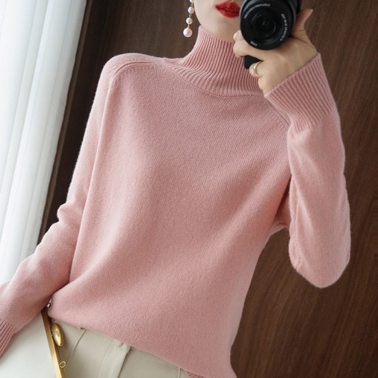 Turtleneck sweater jumpers knit long sleeve thick loose pullover Turtleneck sweater jumpers knit long sleeve thick loose pullover