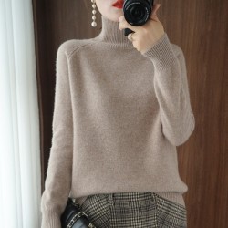 Turtleneck sweater  jumpers  knit  long sleeve thick loose pullover