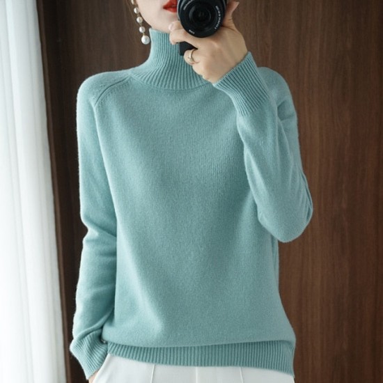 Turtleneck sweater jumpers knit long sleeve thick loose pullover Turtleneck sweater jumpers knit long sleeve thick loose pullover