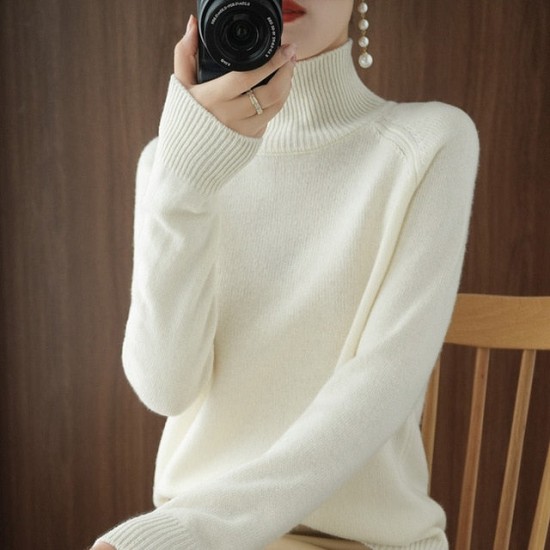 Turtleneck sweater jumpers knit long sleeve thick loose pullover Turtleneck sweater jumpers knit long sleeve thick loose pullover