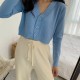 Long Sleeve Sweater Cardigan Sexy V-Neck Button Down Cropped Jacket Long Sleeve Sweater Cardigan Sexy V-Neck Button Down Cropped Jacket