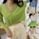 Long Sleeve Sweater Cardigan Sexy V-Neck Button Down Cropped Jacket Long Sleeve Sweater Cardigan Sexy V-Neck Button Down Cropped Jacket