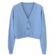 Long Sleeve Sweater Cardigan Sexy V-Neck Button Down Cropped Jacket Long Sleeve Sweater Cardigan Sexy V-Neck Button Down Cropped Jacket
