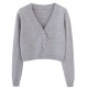 Long Sleeve Sweater Cardigan Sexy V-Neck Button Down Cropped Jacket Long Sleeve Sweater Cardigan Sexy V-Neck Button Down Cropped Jacket