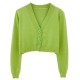 Long Sleeve Sweater Cardigan Sexy V-Neck Button Down Cropped Jacket Long Sleeve Sweater Cardigan Sexy V-Neck Button Down Cropped Jacket