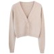 Long Sleeve Sweater Cardigan Sexy V-Neck Button Down Cropped Jacket Long Sleeve Sweater Cardigan Sexy V-Neck Button Down Cropped Jacket