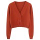Long Sleeve Sweater Cardigan Sexy V-Neck Button Down Cropped Jacket Long Sleeve Sweater Cardigan Sexy V-Neck Button Down Cropped Jacket