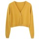 Long Sleeve Sweater Cardigan Sexy V-Neck Button Down Cropped Jacket Long Sleeve Sweater Cardigan Sexy V-Neck Button Down Cropped Jacket