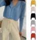 Long Sleeve Sweater Cardigan Sexy V-Neck Button Down Cropped Jacket Long Sleeve Sweater Cardigan Sexy V-Neck Button Down Cropped Jacket