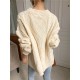 Pullovers Sweater Oversize Knitted Lantern Sleeve Solid Minimalist Knitwear Pullovers Sweater Oversize Knitted Lantern Sleeve Solid Minimalist Knitwear