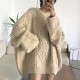 Pullovers Sweater Oversize Knitted Lantern Sleeve Solid Minimalist Knitwear Pullovers Sweater Oversize Knitted Lantern Sleeve Solid Minimalist Knitwear