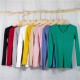 Pullover V-Neck Minimalist Bottoming Pink Tops Multi Colors Pullover V-Neck Minimalist Bottoming Pink Tops Multi Colors
