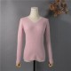 Pullover V-Neck Minimalist Bottoming Pink Tops Multi Colors Pullover V-Neck Minimalist Bottoming Pink Tops Multi Colors