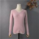 Pullover V-Neck Minimalist Bottoming Pink Tops Multi Colors Pullover V-Neck Minimalist Bottoming Pink Tops Multi Colors