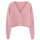 Long Sleeve Sweater Cardigan Sexy V-Neck Button Down Cropped Jacket Long Sleeve Sweater Cardigan Sexy V-Neck Button Down Cropped Jacket