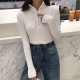 Knitted Zipper High Neck Sweater Pullovers Turtleneck Basic Knitted Zipper High Neck Sweater Pullovers Turtleneck Basic