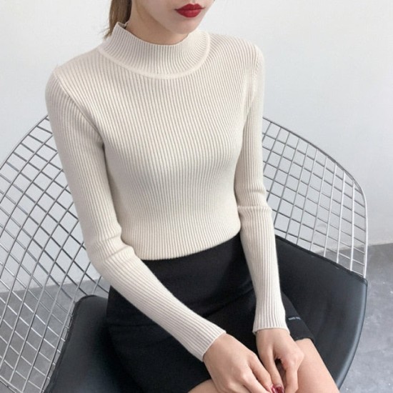 Women Pullovers Sweater Knitted Elasticity Casual Women Pullovers Sweater Knitted Elasticity Casual