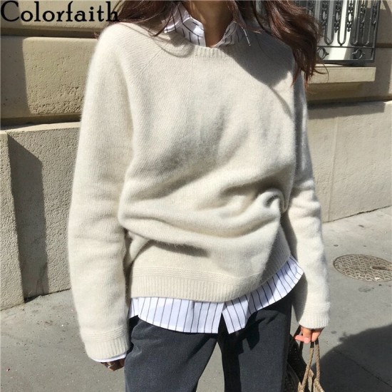 Women's Sweaters Pullovers Minimalist Oversize Pink Solid Lady Jumpers Women's Sweaters Pullovers Minimalist Oversize Pink Solid Lady Jumpers