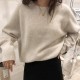 Women's Sweaters Pullovers Minimalist Oversize Pink Solid Lady Jumpers Women's Sweaters Pullovers Minimalist Oversize Pink Solid Lady Jumpers