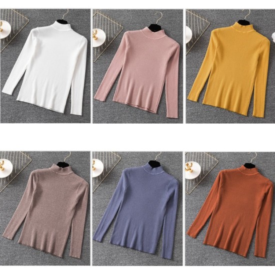 Women Pullovers Sweater Knitted Elasticity Casual Women Pullovers Sweater Knitted Elasticity Casual