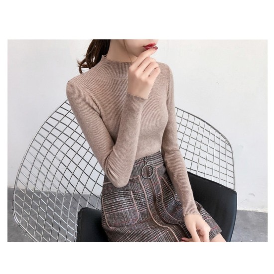 Women Pullovers Sweater Knitted Elasticity Casual Women Pullovers Sweater Knitted Elasticity Casual