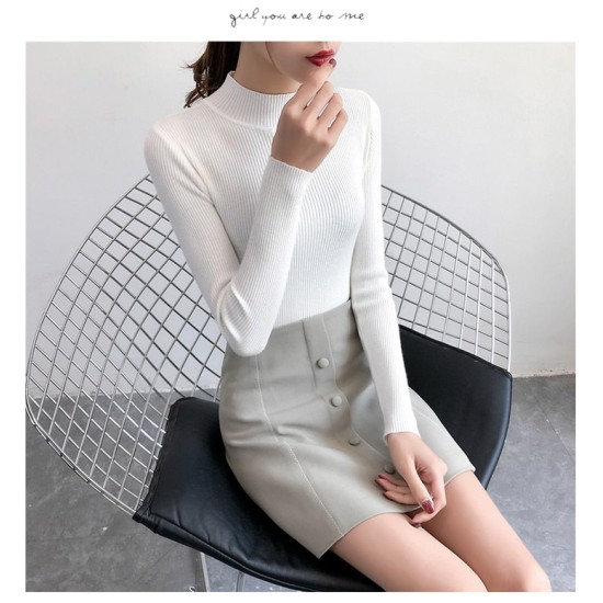 Women Pullovers Sweater Knitted Elasticity Casual Women Pullovers Sweater Knitted Elasticity Casual