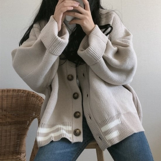 Knitted Cardigans Sweater Winter Solid Basic Elegant Tops Oversized Knitted Cardigans Sweater Winter Solid Basic Elegant Tops Oversized