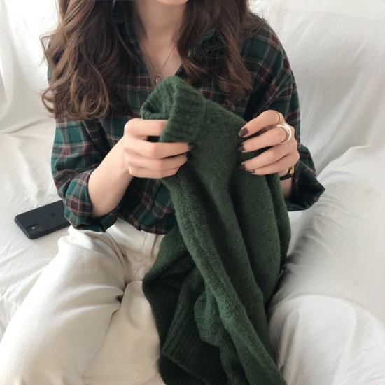 Dark Green Round Neck Pullover Sweater Long Sleeve Pullovers Jumper Dark Green Round Neck Pullover Sweater Long Sleeve Pullovers Jumper