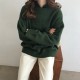 Dark Green Round Neck Pullover Sweater Long Sleeve Pullovers Jumper Dark Green Round Neck Pullover Sweater Long Sleeve Pullovers Jumper